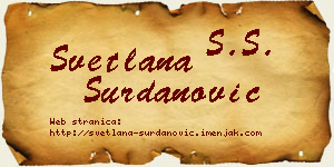 Svetlana Surdanović vizit kartica